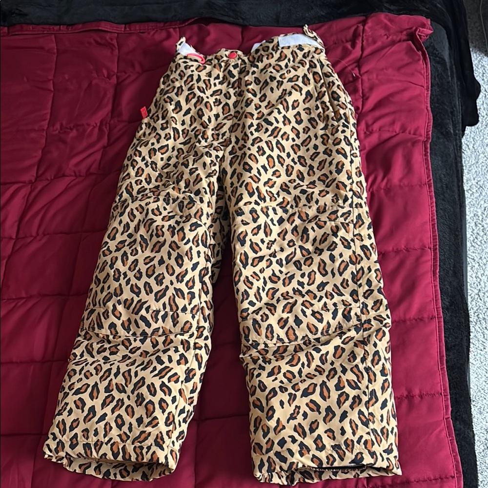 Leopard Print Snow Pants